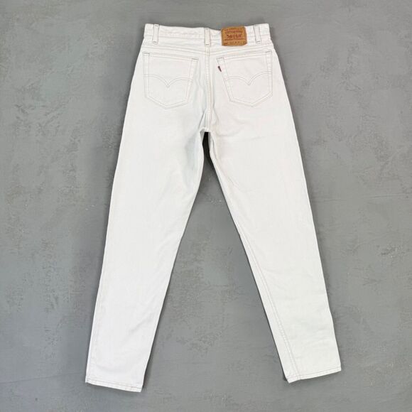Vintage 1995 Levi's 550 Off-White Denim Jeans MADE IN USA Fit 32 x 33 - Picture 6 of 8